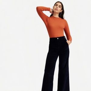 Everlane Pima Micro Rib Funnel Neck Terracotta XL